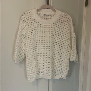 DR2 White Crew Neck Sweater with Relaxed Fit